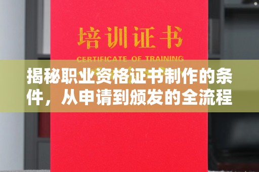 江州揭秘职业资格证书制作的条件，从申请到颁发的全流程解析