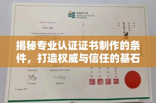 江州揭秘专业认证证书制作的条件，打造权威与信任的基石