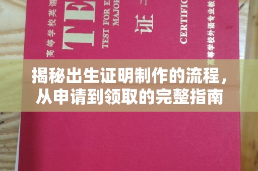江州揭秘出生证明制作的流程，从申请到领取的完整指南