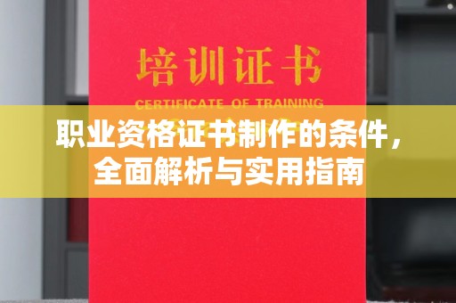 江州职业资格证书制作的条件，全面解析与实用指南